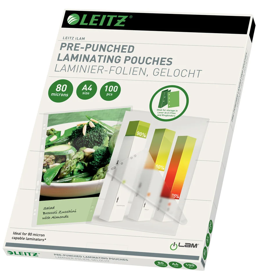 LEITZ Pochette de plastification, A4, classement, 160 - OEM 16918