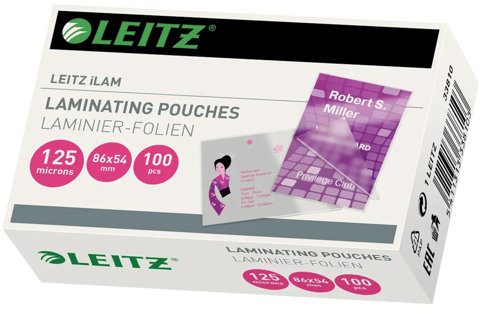 LEITZ Pochette de plastification, 65 x 95 mm, 250 microns - OEM 33812