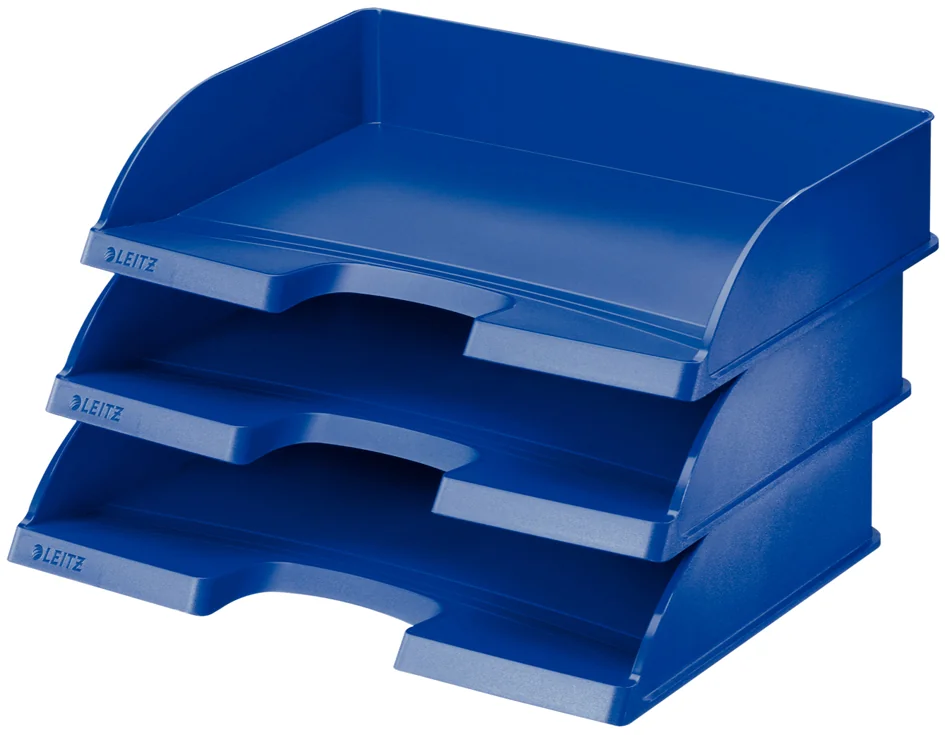 LEITZ Corbeille à courrier Plus Standard, A4 paysage, bleu - lot de 5 - OEM 5218-00-35