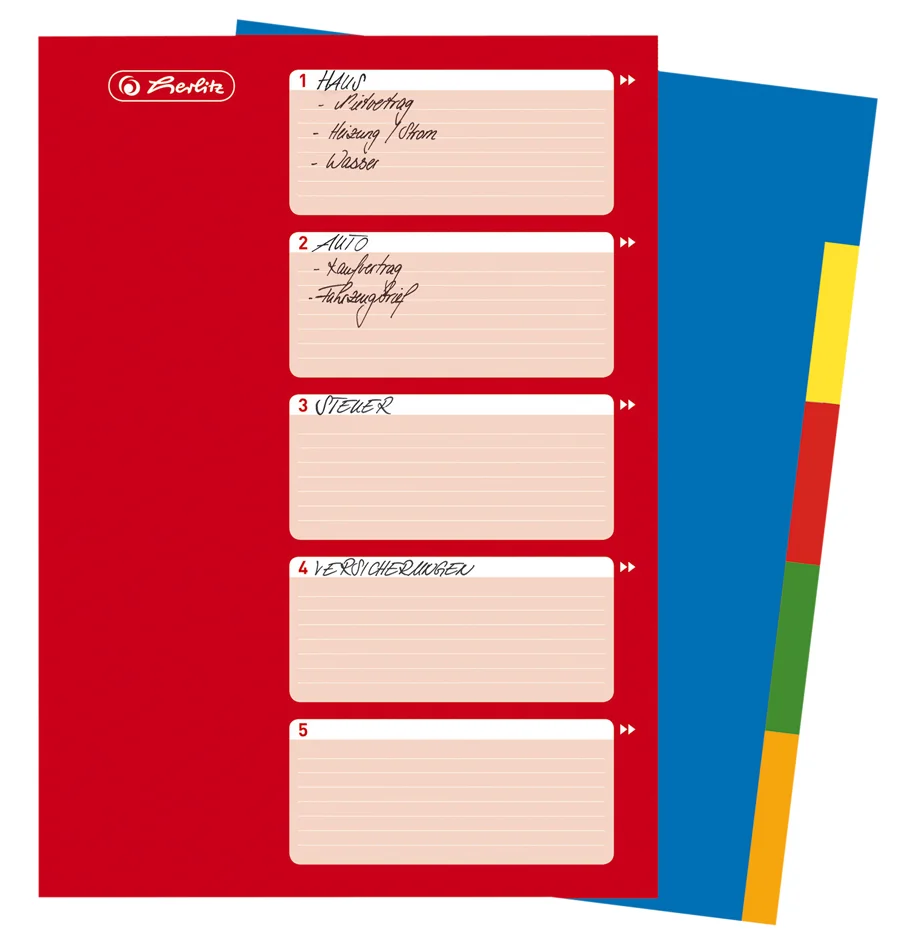 herlitz Intercalaires en plastique, uni, A4, 10 touches - OEM 100810262
