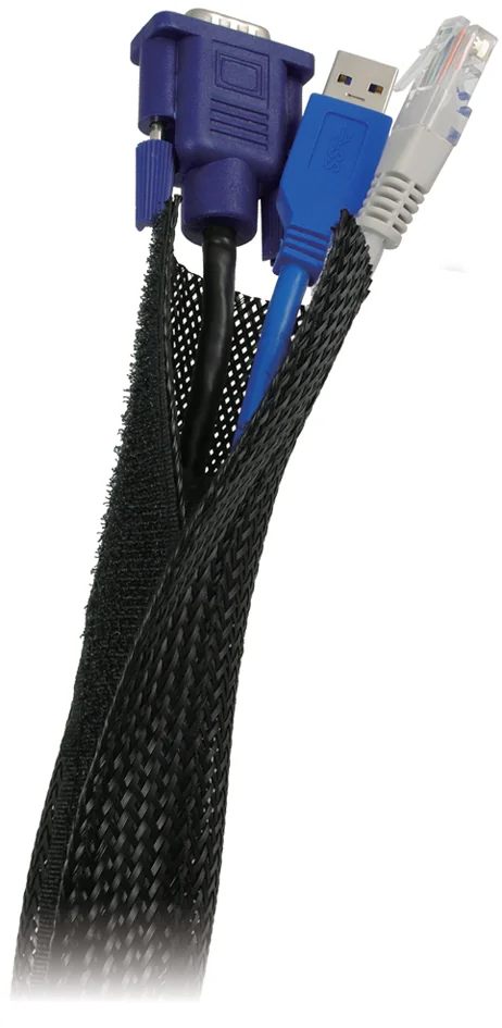 LogiLink Gaine pour câble, en tissu, gris, 1,80 m - OEM KAB0007