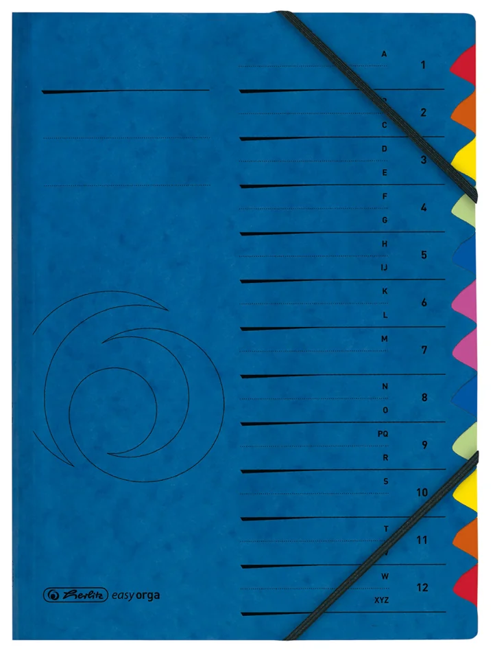 herlitz Trieur, A4, carton, 12 compartiments, bleu - OEM 300004831