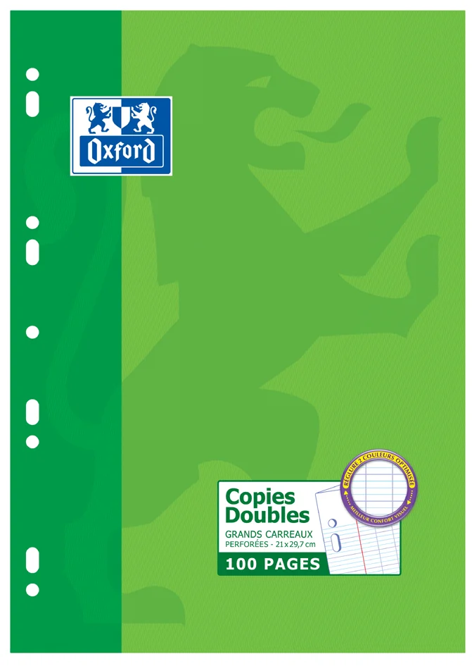 Oxford Copies doubles perforées, A4, séyès, 200 pages - OEM 100105681