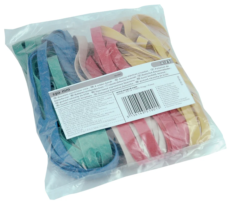 MAPED Bracelets caoutchouc en croix, 190 mm, assorti - OEM 351901