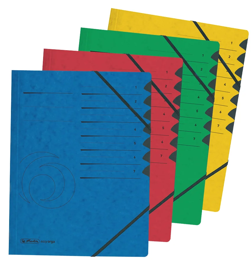 herlitz Trieur easyorga, A4, carton, 7 compartiments, rouge - OEM 300002777