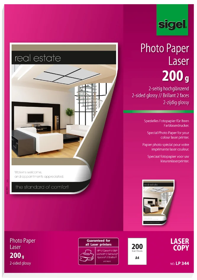 sigel Papier photo, A4, 200 g/m2, glossy recto-verso - OEM LP144