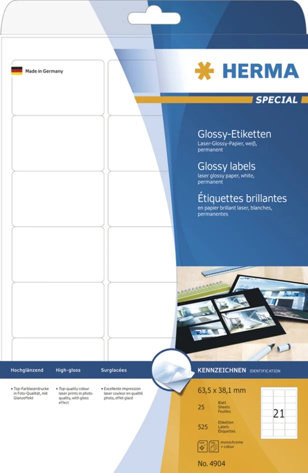 HERMA Etiquette brillante SPECIAL, 199,6 x 143,5 mm, blanc - OEM 4915