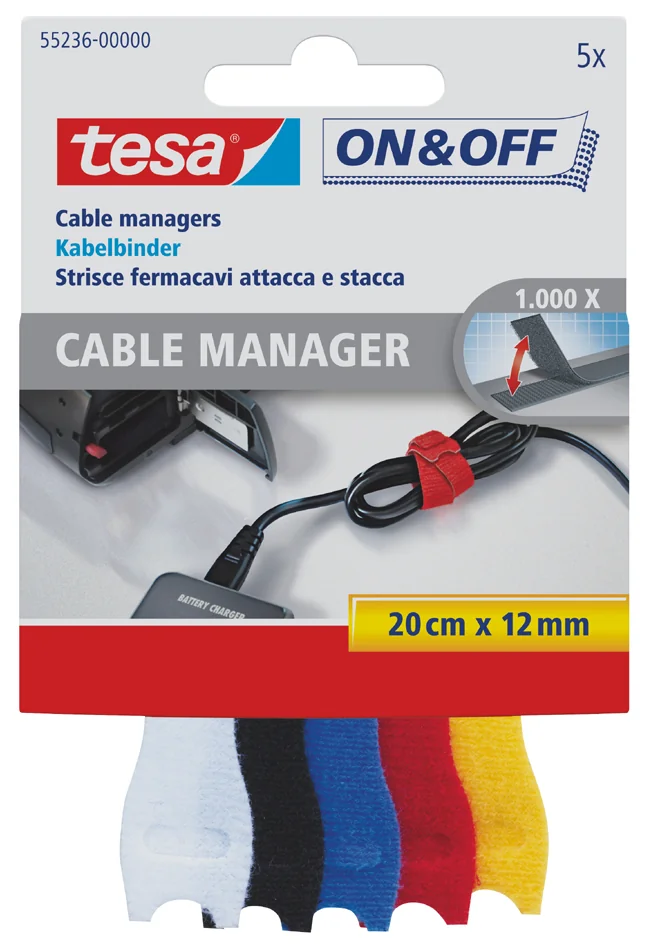 tesa On & Off Serre-câbles Cable Manager small, coloré - OEM 55236-00000-01