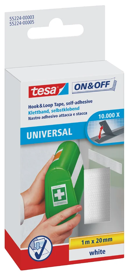 tesa On & Off Bande auto-agrippante, 20 mm x 1,0 m - OEM 55224-00003-01