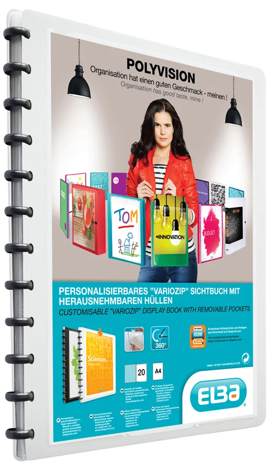 Oxford vario-zipp Protège-documents à anneaux overhead, A4 - OEM 100421115