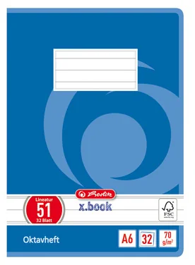 herlitz Cahier Octave x.book, A6, ligné, 70 g/m2 - OEM 300004540