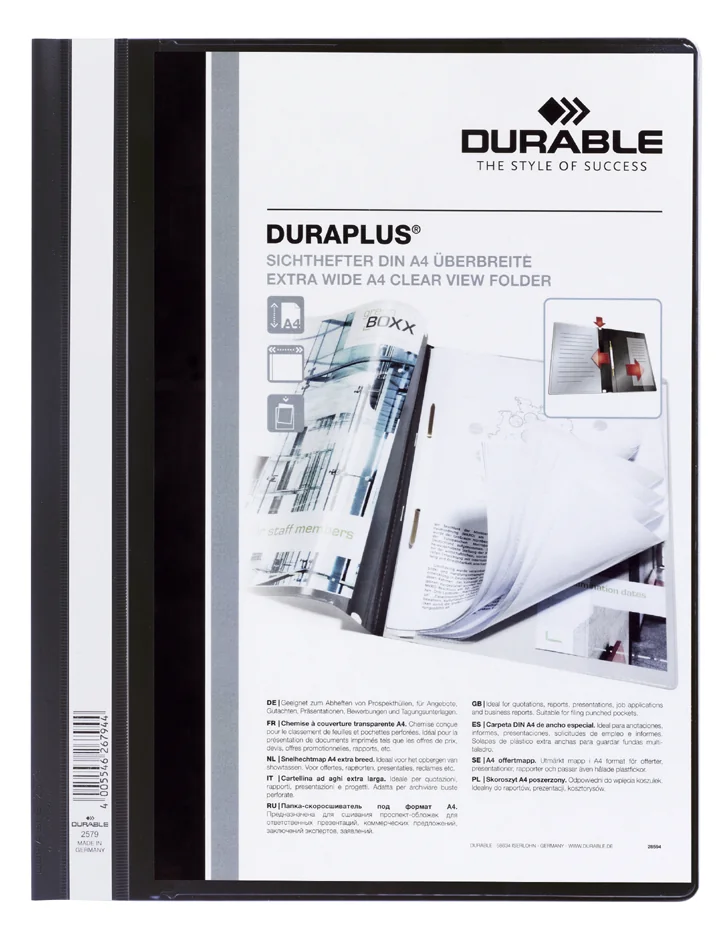 DURABLE Chemise à lamelle DURAPLUS, A4, jaune - OEM 2579-04
