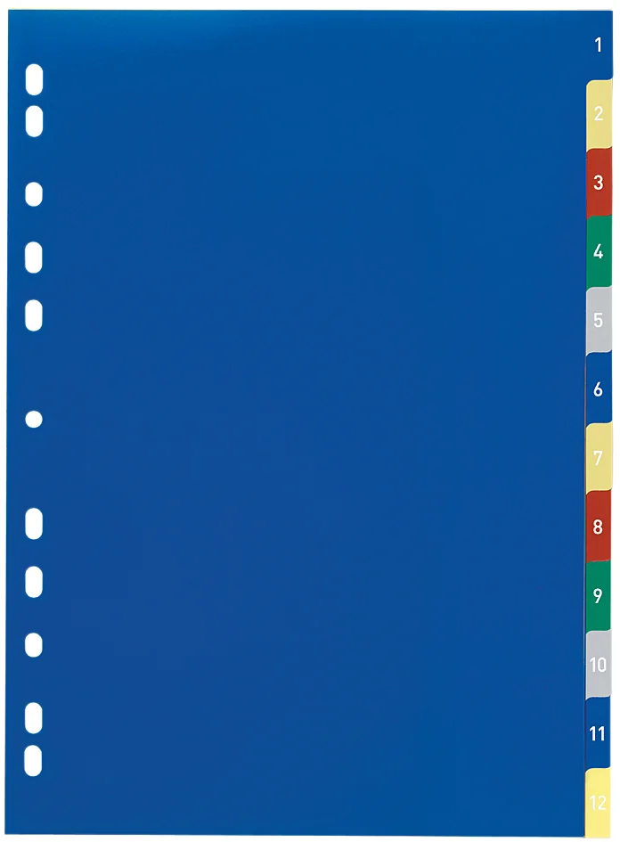 DURABLE Intercalaires en plastique, numérique, A4,12 touches - OEM 6750-27