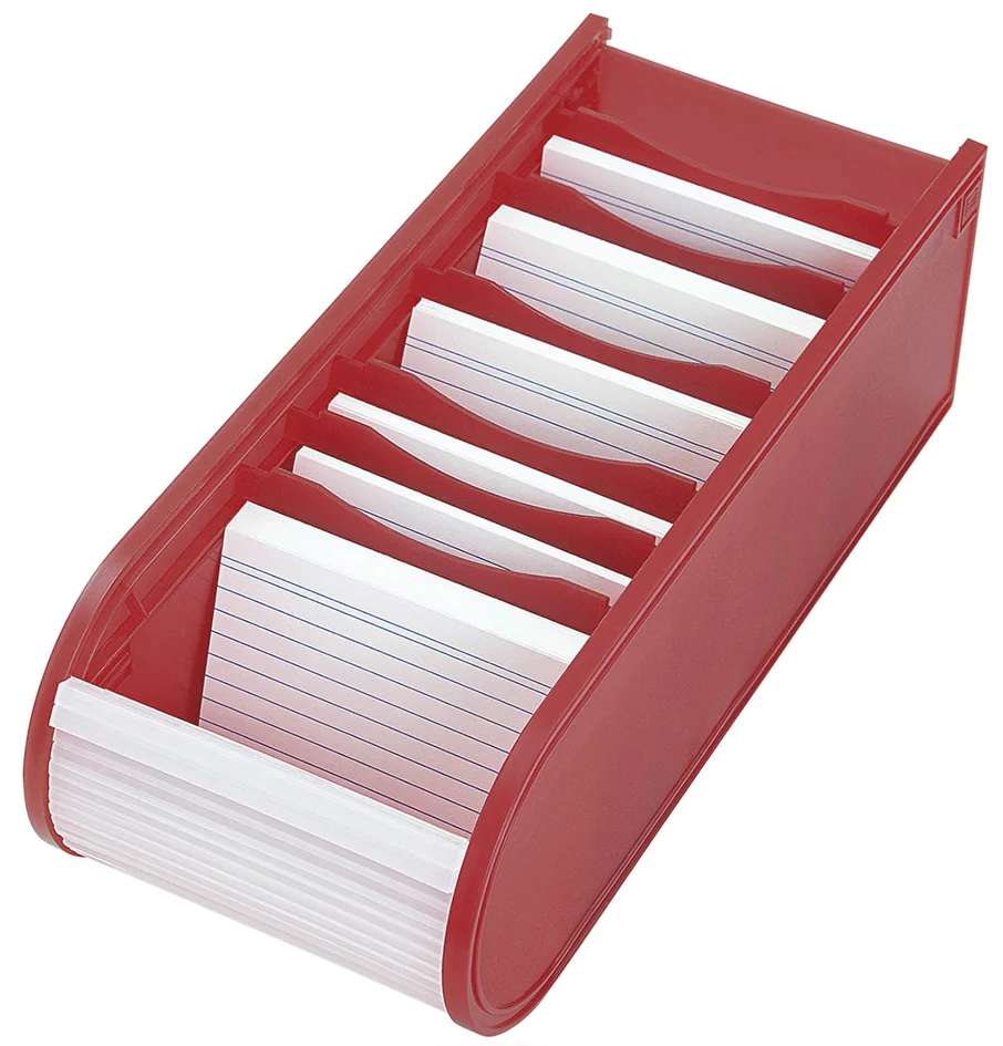 WEDO Fichier éducatif A8 paysage, 100 fiches, rouge - OEM 250 8002