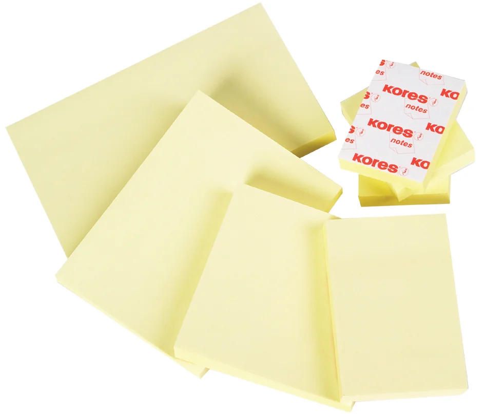 Kores Note adhésive 75 x 75 mm, uni, jaune - OEM N46075