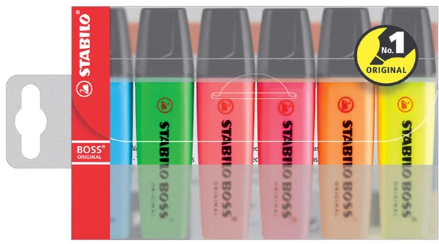 STABILO Surligneur 'BOSS ORIGINAL', étui en PET de 6 - OEM 70/6