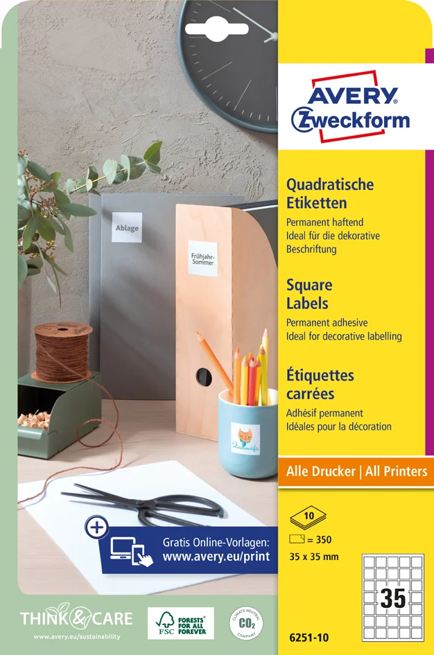 AVERY Zweckform Etiquette pour codes QR, 35 x 35 mm, carré - OEM L7120-25