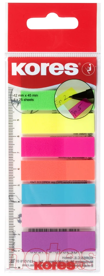 Kores Marque-pages repositionnable en film, 12 x 45 mm - OEM N45120
