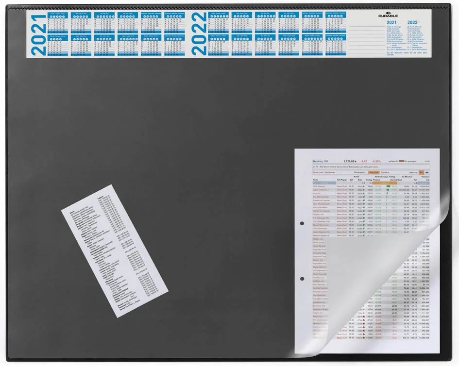 DURABLE Sous-main avec calendrier annuel, noir - OEM 7204-01