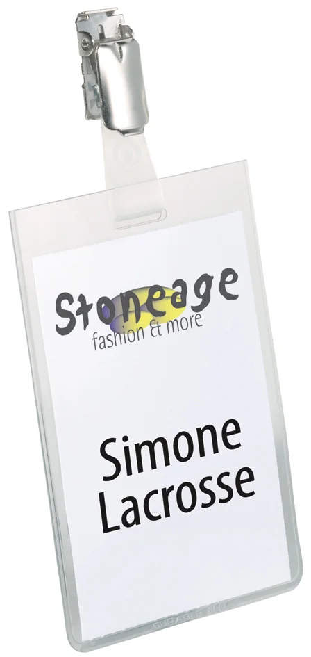DURABLE Badge nominatif, fermé en haut, 90 x 60 mm - OEM 8003-19