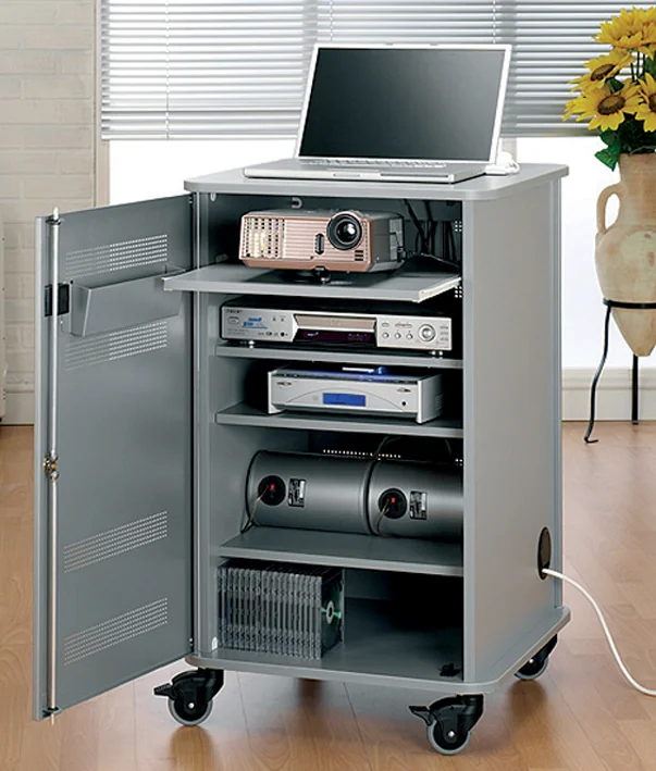 nobo Armoire mobile multimédia en aluminium, 4 plateaux - OEM 1902339