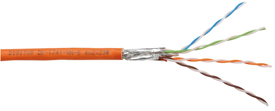 DIGITUS Câble d'installation, Cat.7, S/FTP, 100 m, orange - OEM DK-1743-VH-1