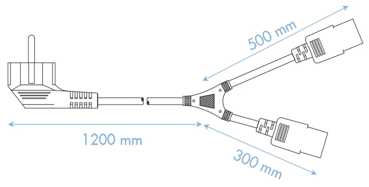 LogiLink Câble d'alimentation Y, 1 guide contact - 2 fiches - OEM CP101