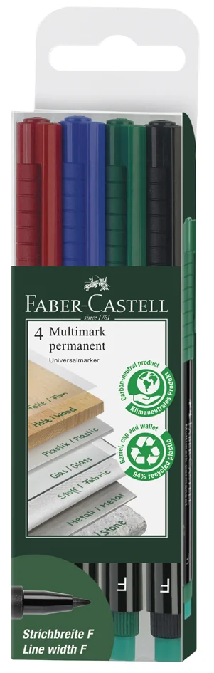 FABER-CASTELL Marqueur permanent MULTIMARK S, étui de 8 - OEM 152309