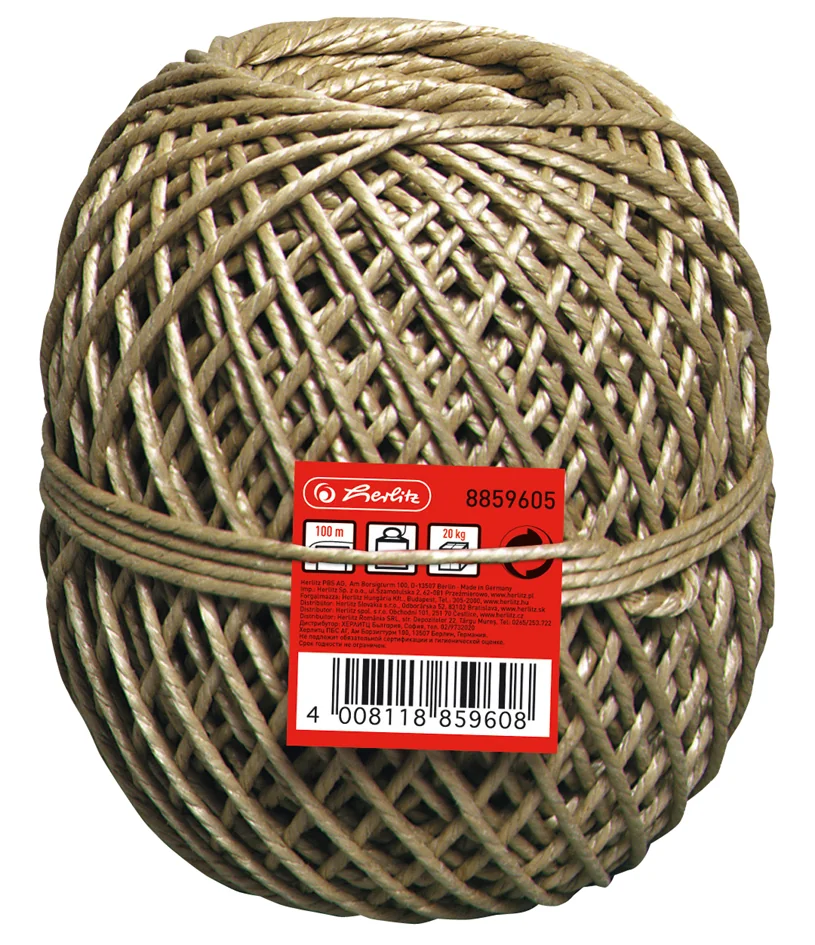 herlitz Ficelle d'emballage, en PP, marron, 100 m - OEM 300010500