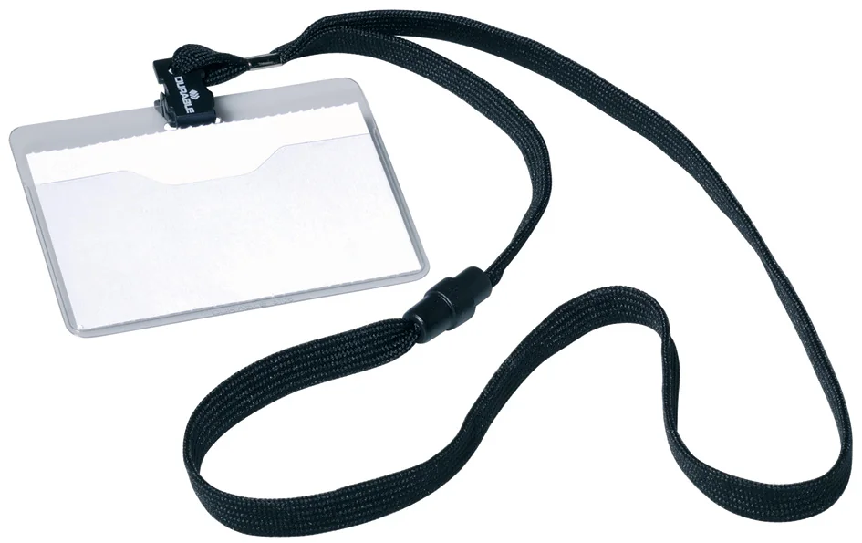 DURABLE Badge, avec lacet textile, 90 x 60 mm, noir - OEM 8139-01