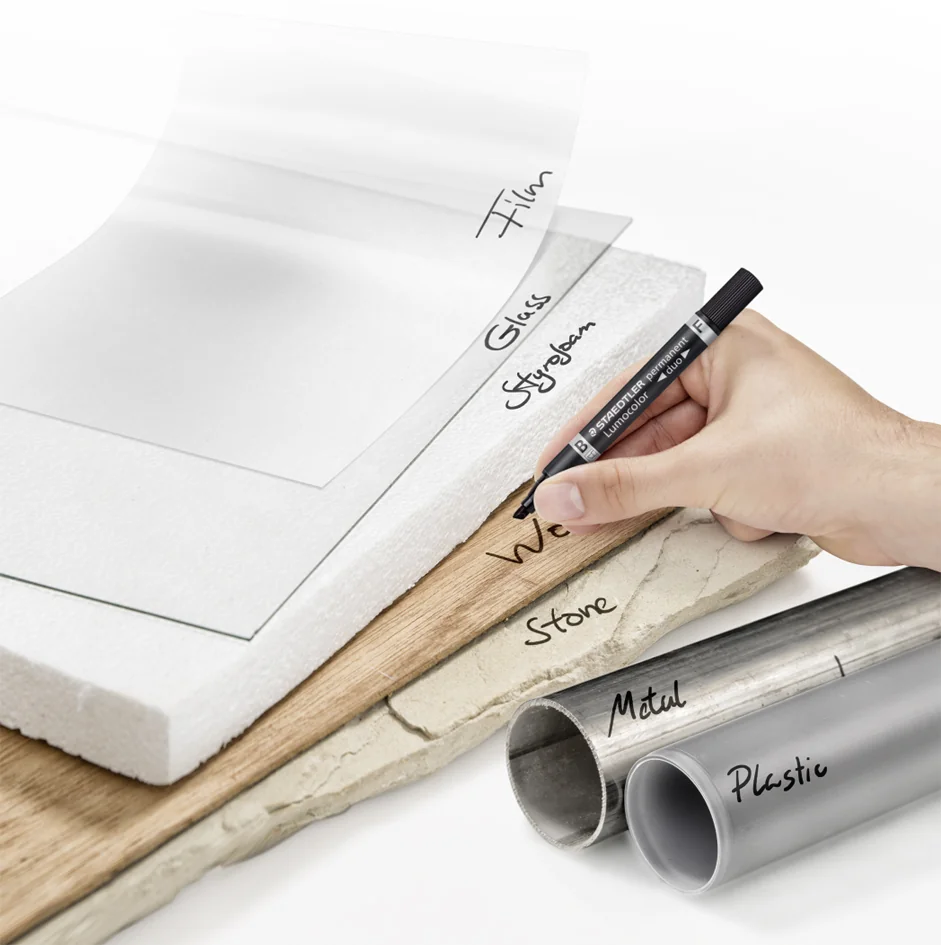 STAEDTLER Marqueur permanent 348 Lumocolor duo, vert - OEM 348-5 – Image 3
