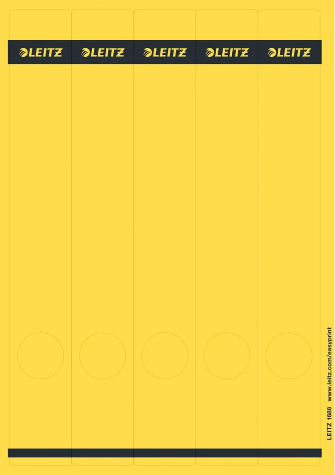 LEITZ Etiquette pour dos de classeur, 39 x 285 mm, jaune - OEM 1688-00-15