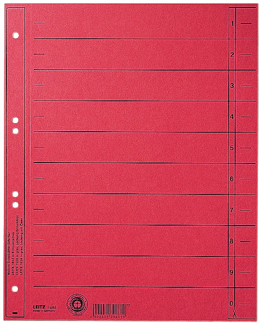 LEITZ Intercalaires, format A4 extra large,en carton manille - OEM 1658-00-55