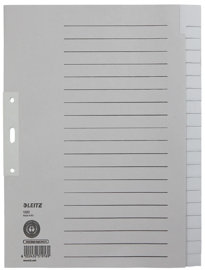 LEITZ Intercalaires en papier naturel, uni, A4 extra-large - OEM 1220-00-85
