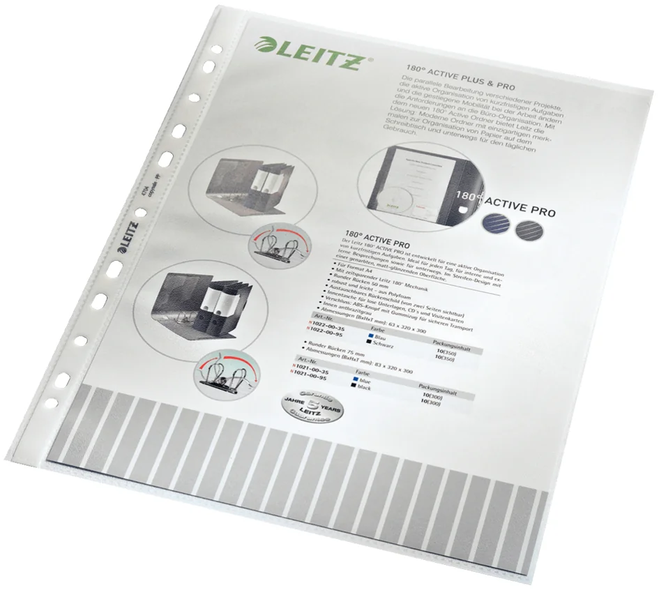 LEITZ Pochette perforée, A4, PP, transparent, 0,08 mm - OEM 4770-00-02