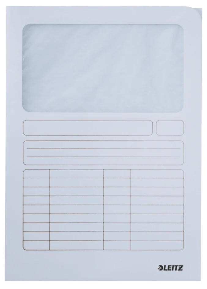 LEITZ Chemise à fenêtre, format A4, carton, jaune, 160 g/m2 - lot de 100 - OEM 3950-00-15