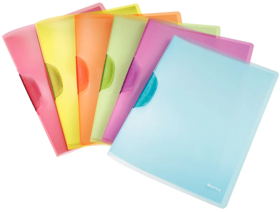 LEITZ Chemise à clip ColorClip Rainbow, A4, en PP, assorti - lot de 6 - OEM 4176-00-99