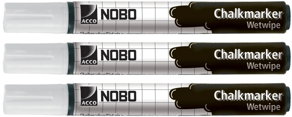 nobo Marqueur craie, nettoyage humidifié, blanc - OEM 34438398