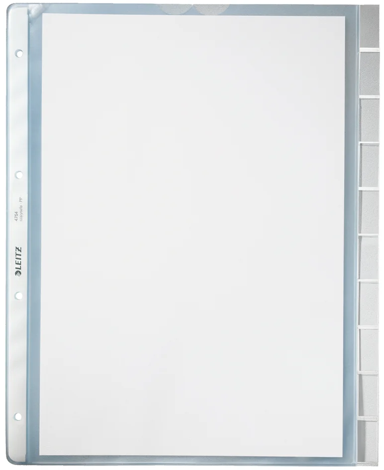 LEITZ Pochettes intercalaires, en blanc, A4, PP,10 touches - OEM 4754-00-03