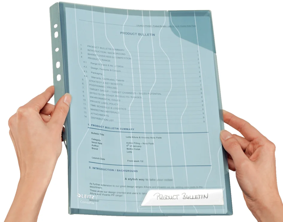 LEITZ Pochette CombiFile, A4, PP, 0,20 mm, bleu - OEM 4726-00-35