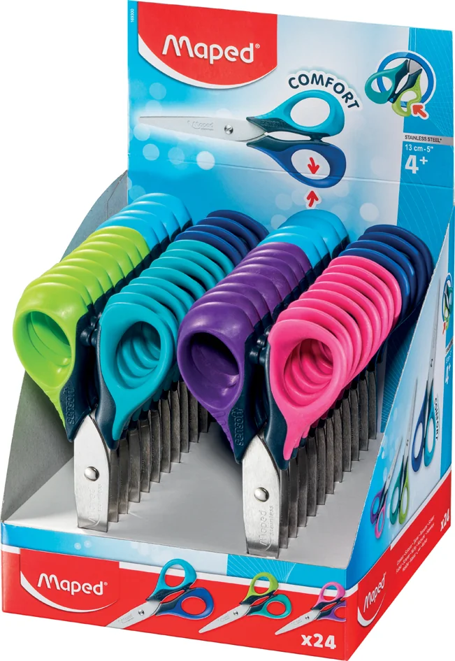 Maped Ciseaux Sensoft, longueur: 130 mm, présentoir de 24 - lot de 24 - OEM 169300