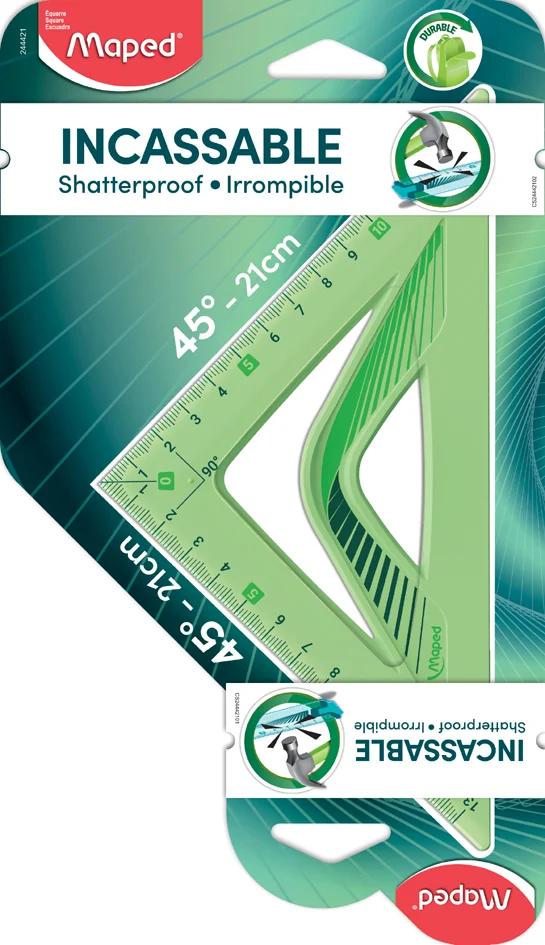 Maped Equerre Flex 45 degrés, hypoténuse: 210 mm - OEM 244421