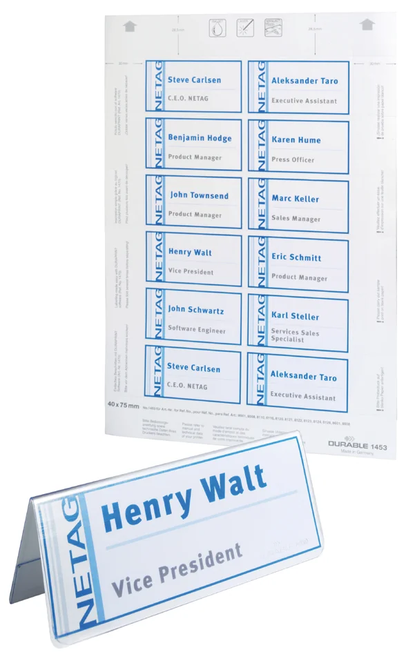 DURABLE Planches d'impression pour porte-noms, blanc - OEM 1459-02