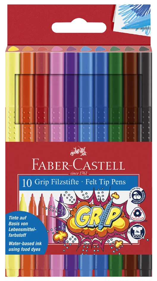 FABER-CASTELL Stylo feutre GRIP COLOUR MARKER, étui de 30 - OEM 155335