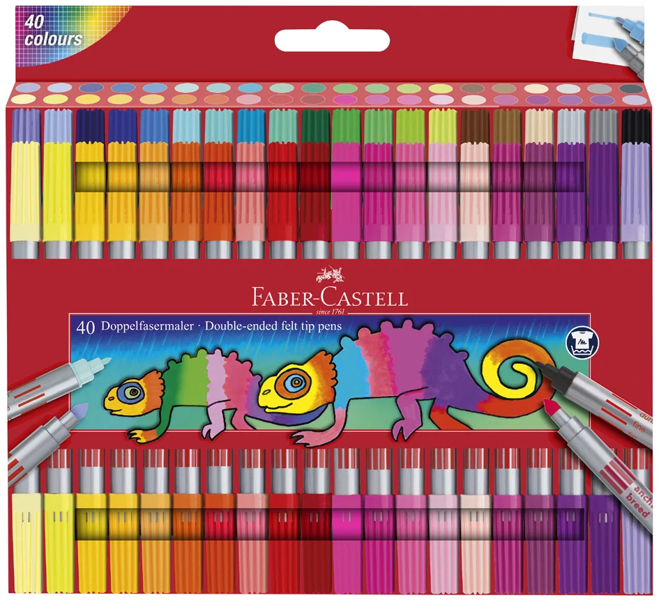 FABER-CASTELL Feutre double pointe, étui de 40 - OEM 151140 – Image 3