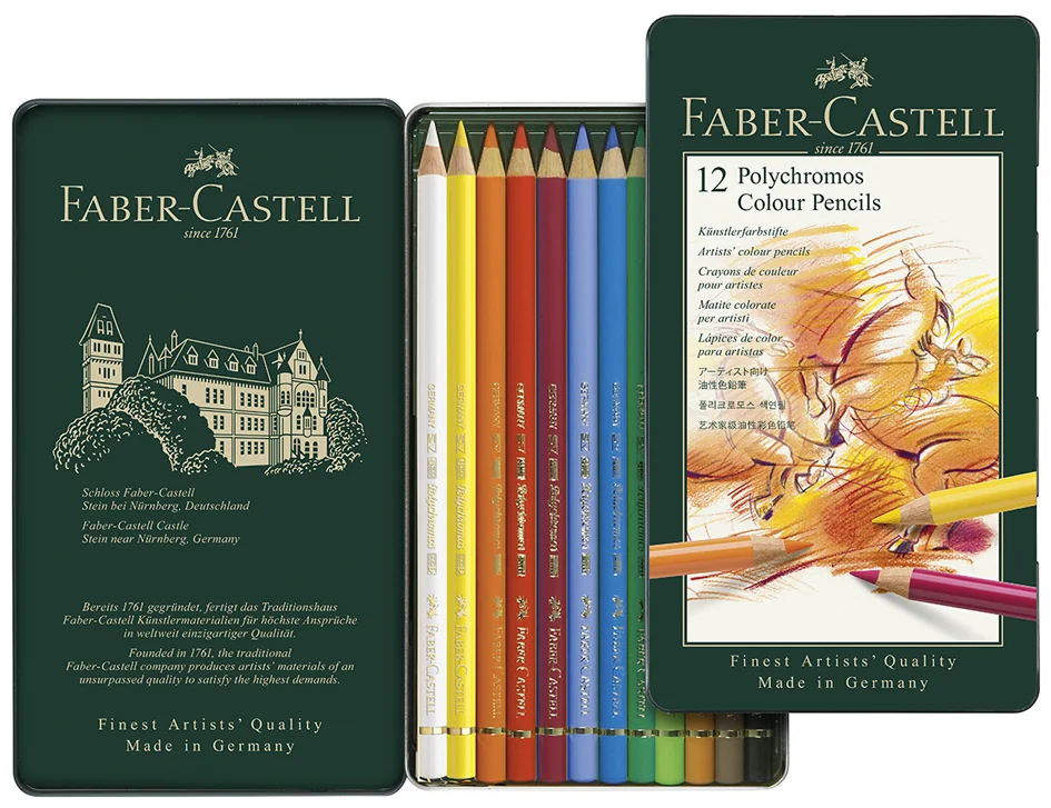 FABER-CASTELL Crayons de couleur POLYCHROMOS, étui en métal - OEM 110036