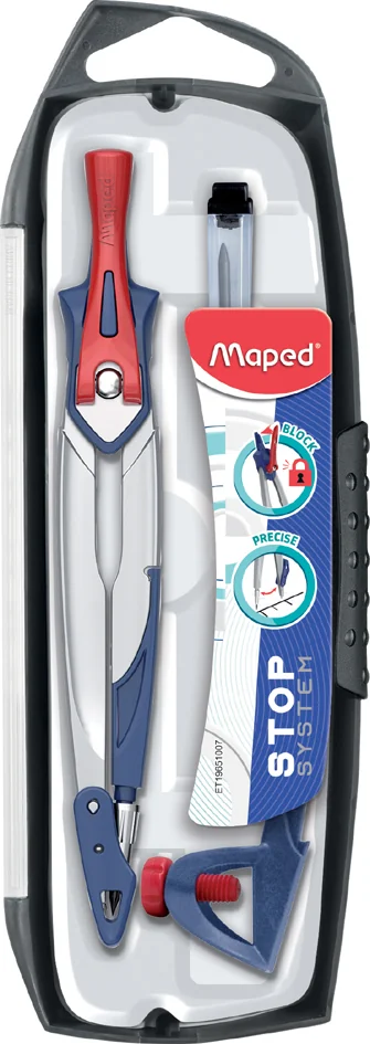 Maped Coffret compas Stop System, set de 5 pièces, gris - OEM 196101