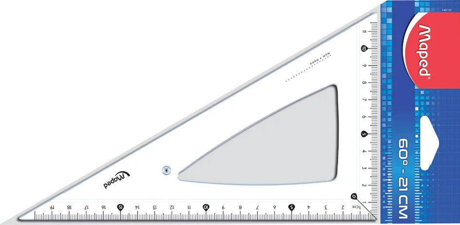 Maped Equerre Cristal 60 degrés, gand côté: 210 mm - OEM 146122