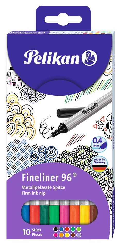 Pelikan fineliner 96, étui de 10, largeur de tracé: 0,4 mm - OEM 100401690