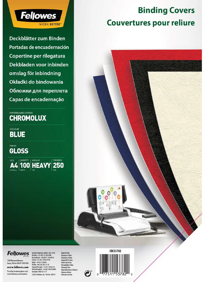 Fellowes Couverture Chromolux, brillante, A4, blanc - OEM 5378006